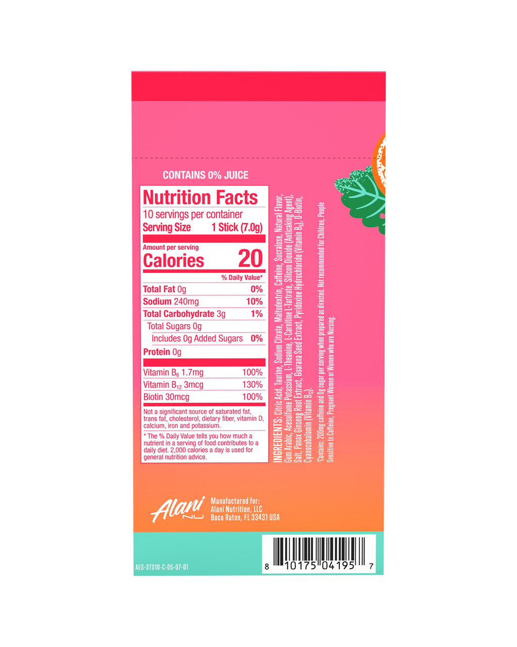 Energy Sticks - Strawberry Sunrise #03710