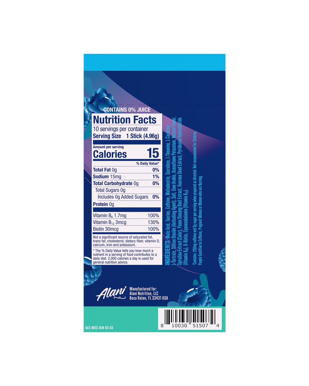 Energy Sticks - Breezeberry #0278I