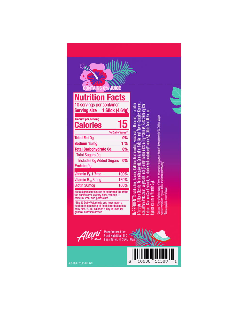 Energy Sticks - Hawaiian Shaved Ice #032PO